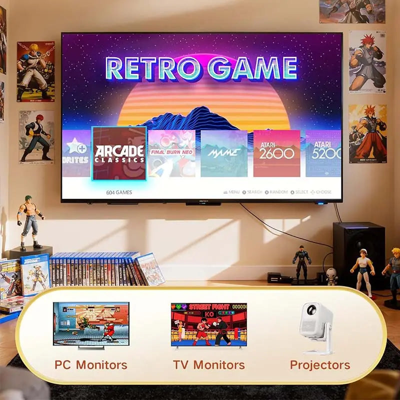Retro Mass Games Console (No PS2/N64) - Tech Gadgets, 40000+ Built-In Games, 19 Emulators, 2 Wireless Controllers, HD Output, 128GB SD Card, Portable Gaming System - Father'S Day Gifts for Kids & Adults
