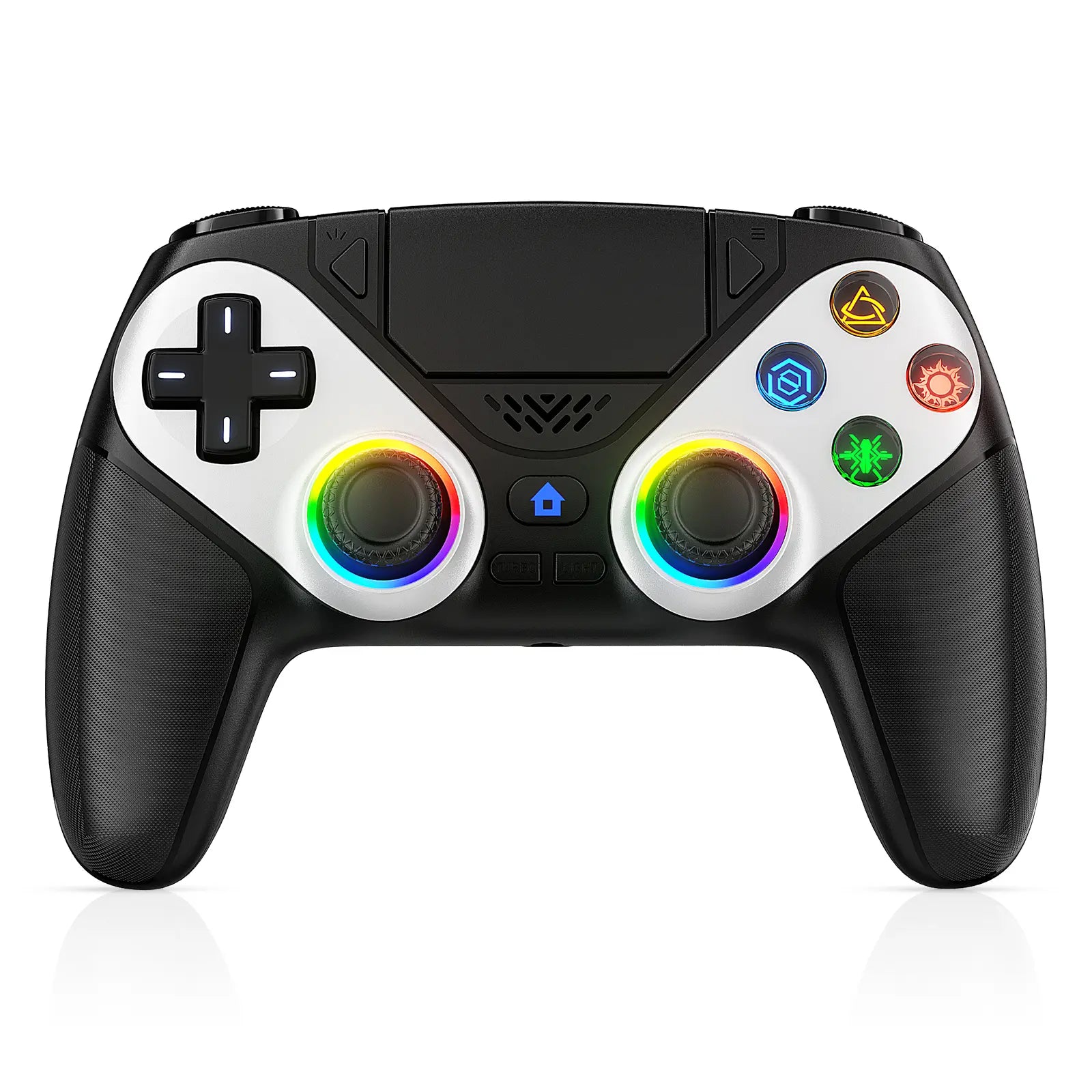 Wireless Gaming Controller Pro for PS5 with LED RGB Light– Compatible with Playstation 5,Dual Vibration, Motion Sensing, Programmable Buttons & 1000Mah Fast-Charging Battery