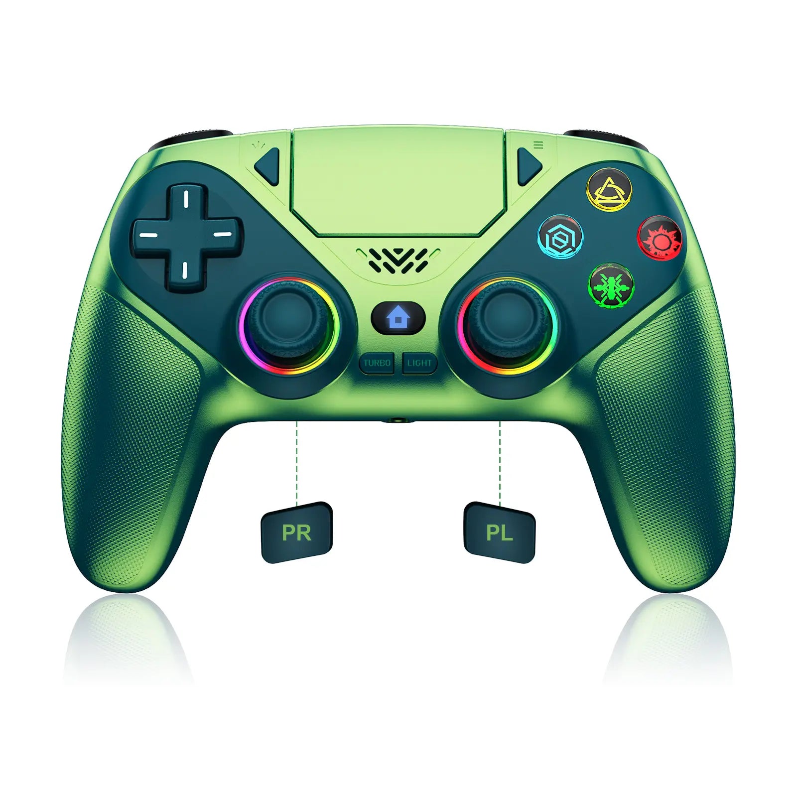 Wireless Gaming Controller Pro for PS5 with LED RGB Light– Compatible with Playstation 5,Dual Vibration, Motion Sensing, Programmable Buttons & 1000Mah Fast-Charging Battery