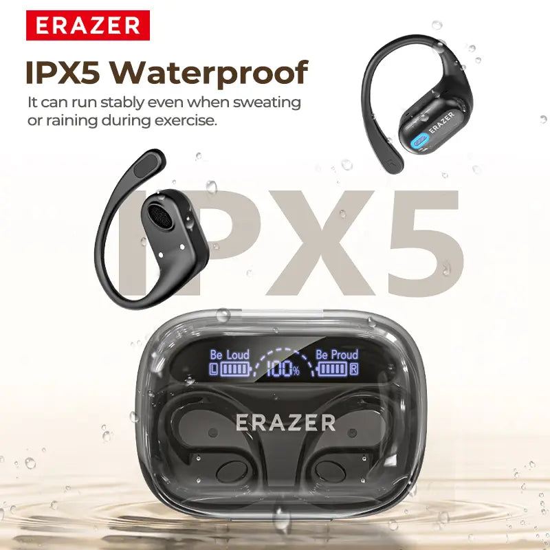 ERAZER XP18 Powerbank Earbuds,Can Charge Phones,Wireless Bluetooth Headphones, Bluetooth 6.0, OWS Earphones , Sports Headphones, High Sound Quality Headphone, Daily Waterproof Wear Comfortable for Daily Calls Compatible with Android/Ios