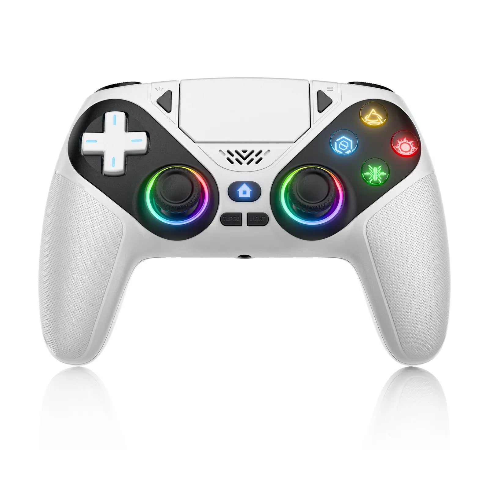 Wireless Gaming Controller Pro for PS5 with LED RGB Light– Compatible with Playstation 5,Dual Vibration, Motion Sensing, Programmable Buttons & 1000Mah Fast-Charging Battery