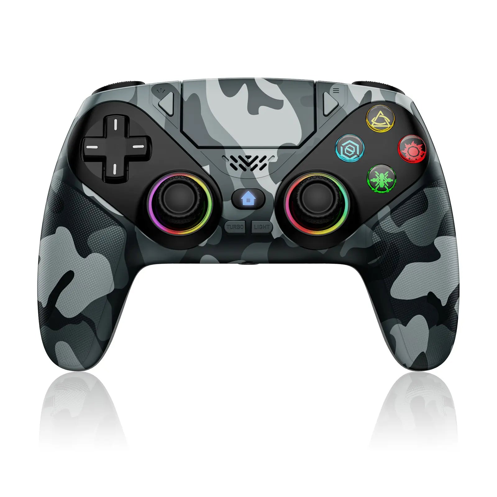 Wireless Gaming Controller Pro for PS5 with LED RGB Light– Compatible with Playstation 5,Dual Vibration, Motion Sensing, Programmable Buttons & 1000Mah Fast-Charging Battery