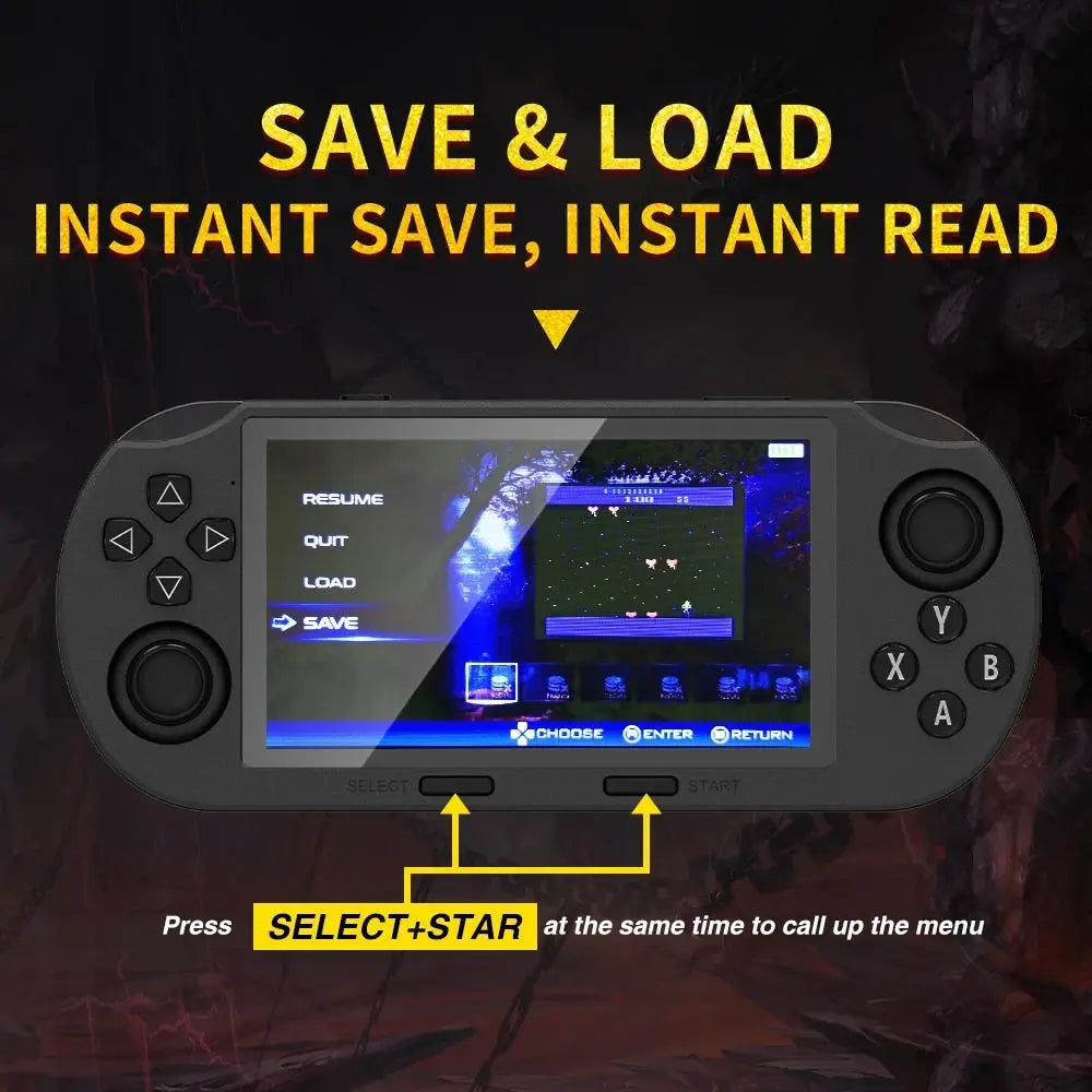 LASTEND SF3000 Portable Retro Handheld Game Console, 4.5" IPS Display Mobile Gaming Set, 3000Mah Battery, 16GB TF Card, Compact Gadget for Father'S Day Gifts, Mens Gifts