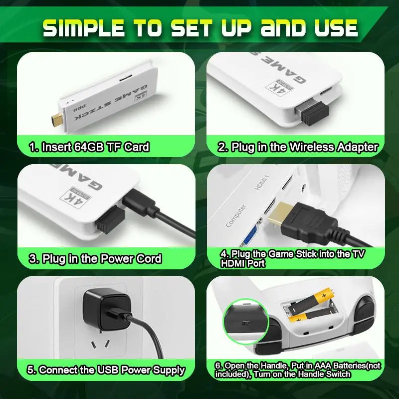 Retro Mass Games Console (No PS2/N64) - Tech Gadgets, 40000+ Built-In Games, 19 Emulators, 2 Wireless Controllers, HD Output, 128GB SD Card, Portable Gaming System - Father'S Day Gifts for Kids & Adults