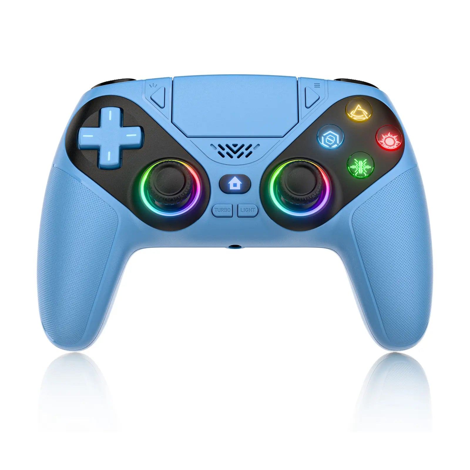Wireless Gaming Controller Pro for PS5 with LED RGB Light– Compatible with Playstation 5,Dual Vibration, Motion Sensing, Programmable Buttons & 1000Mah Fast-Charging Battery